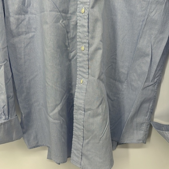 Brooks Brothers‎ Makers Collection Blue Pinstripe Dress Shirt Men's Size 17-35 - Picture 6 of 13